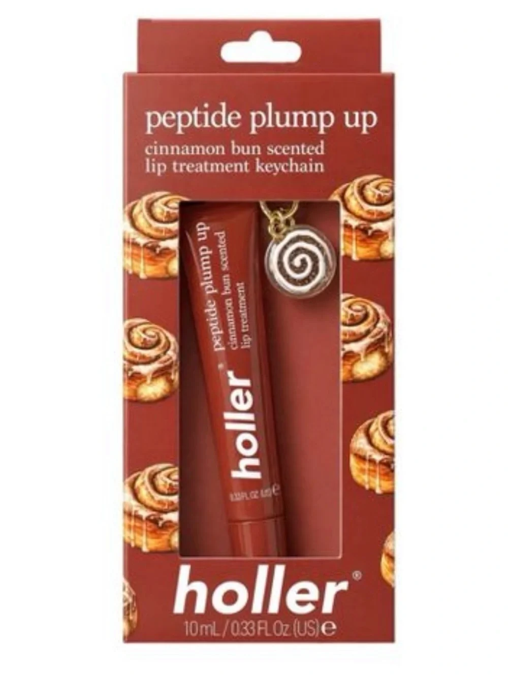 Peptide Plump Up Cinnamon Bun Scented Lip Treatment Keychain - 10ml new w/charm